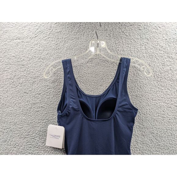 NWT Dolfin Aquashape Women's Moderate Scoop Back Navy One Piece Swimsuit sz 6 - Picture 5 of 9